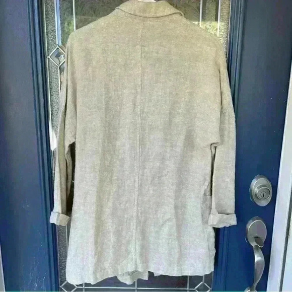 Rachel Zoe Linen Blazer Women’s Size M Beige Lightweight Button Casual Workwear - Picture 10 of 12